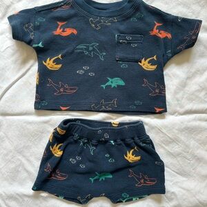 Shark Print Baby Outfit